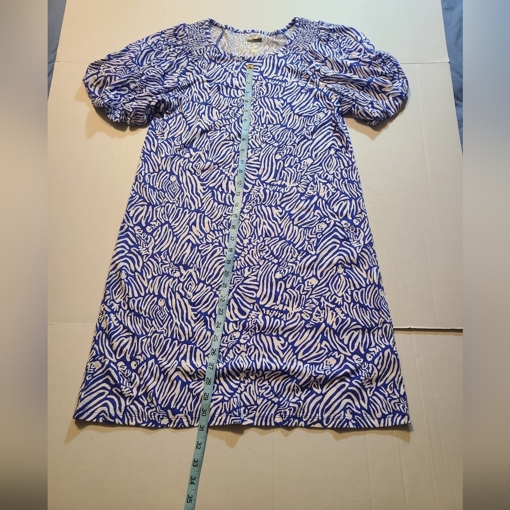 Lilly Pulitzer Rosen Tshirt Womens Dress Martinque Blue Zee Bee Print EUC Medium - Picture 9 of 10